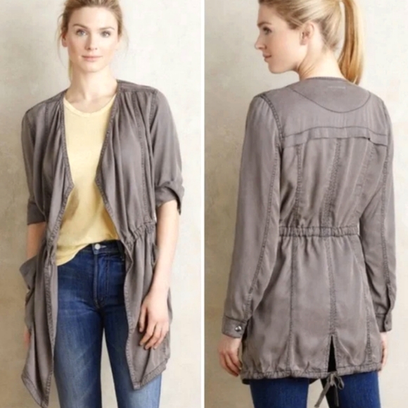 Anthropologie Hei Hei Army Utility Draped Waterfall Jacket - Picture 1 of 10